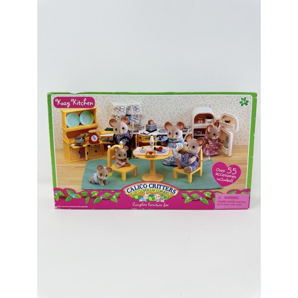 Calico Critters Kozy Kitchen Set 55 Pieces Epoch Boxed Incomplete